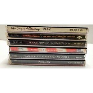 Classic Rock 5 CD Lot Van Halen Aerosmith Eric Clapton John Mellencamp